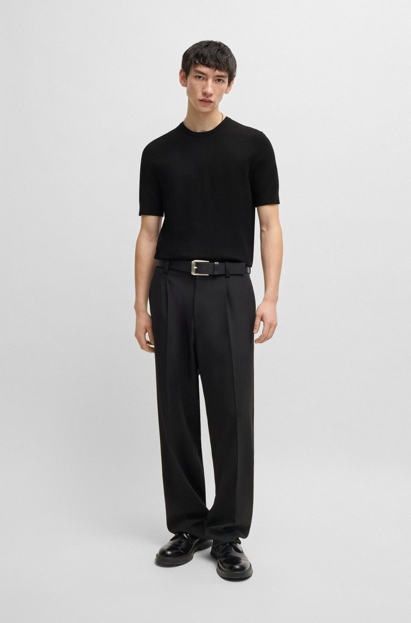 HUGO REGULAR-FIT KNITTED SWEATER WITH SHORT SLEEVES outlook