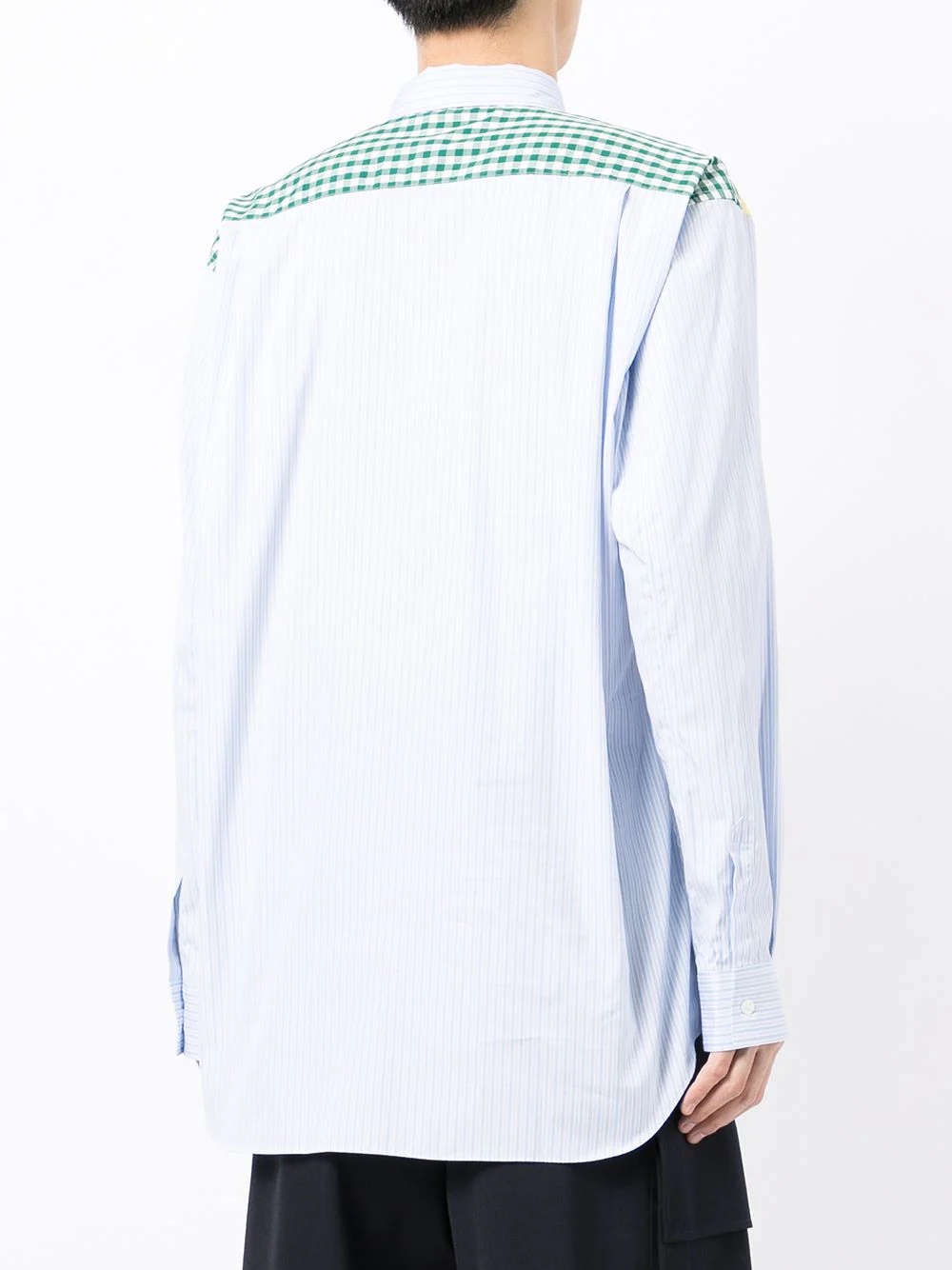 contrast-check long-sleeve shirt - 4