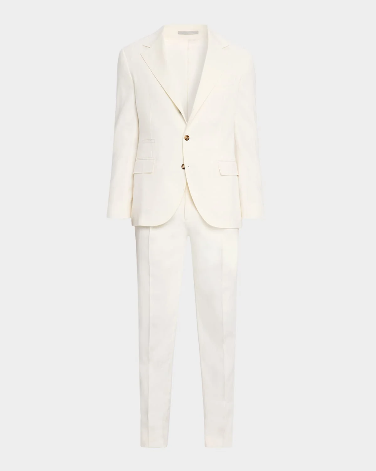 Men's Solid Wool Tailored Two-Piece Suit - 1