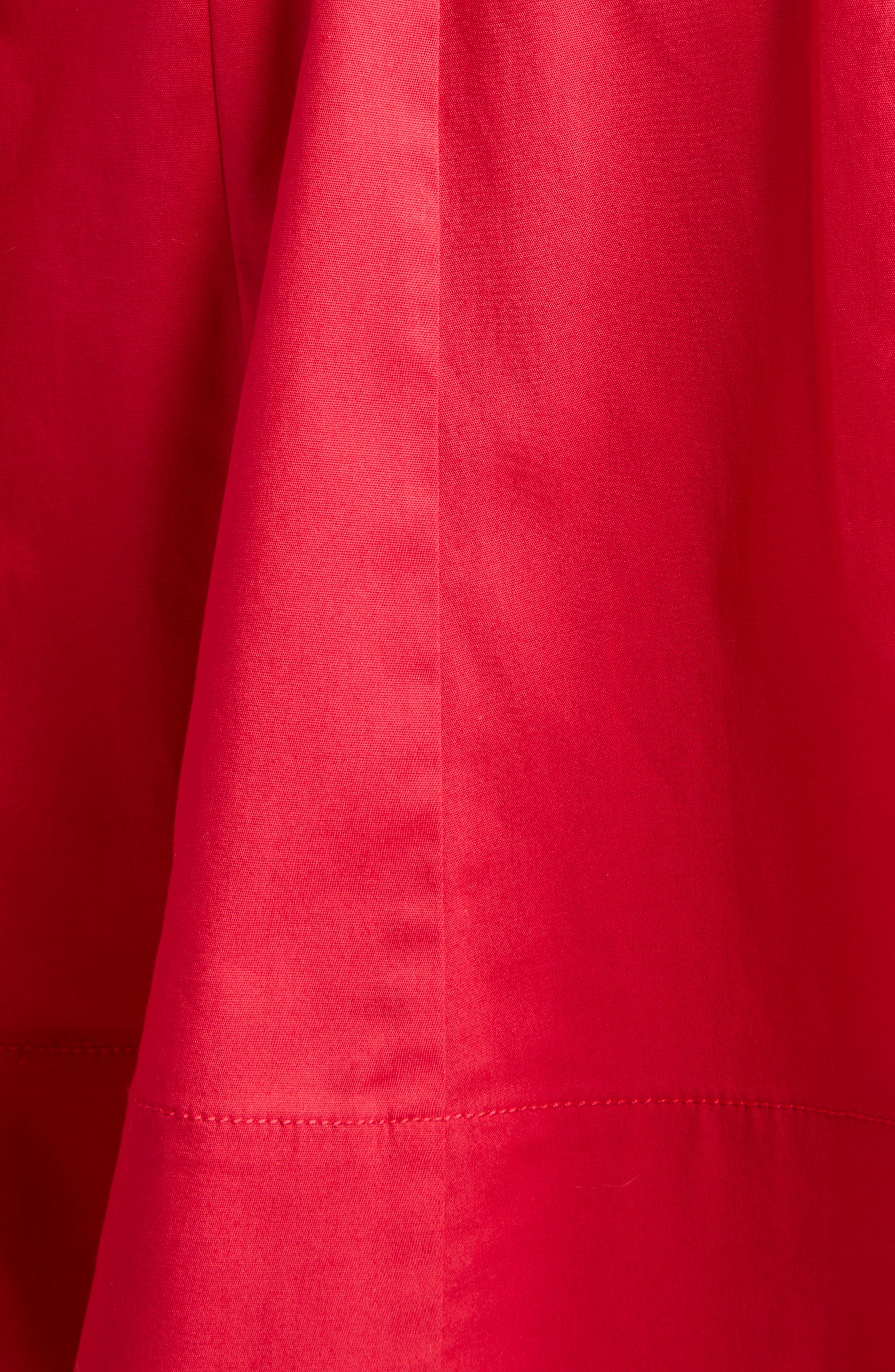 STAUD Wylie Pleated Stretch Cotton Mini Sundress in Cherry at Nordstrom - 6