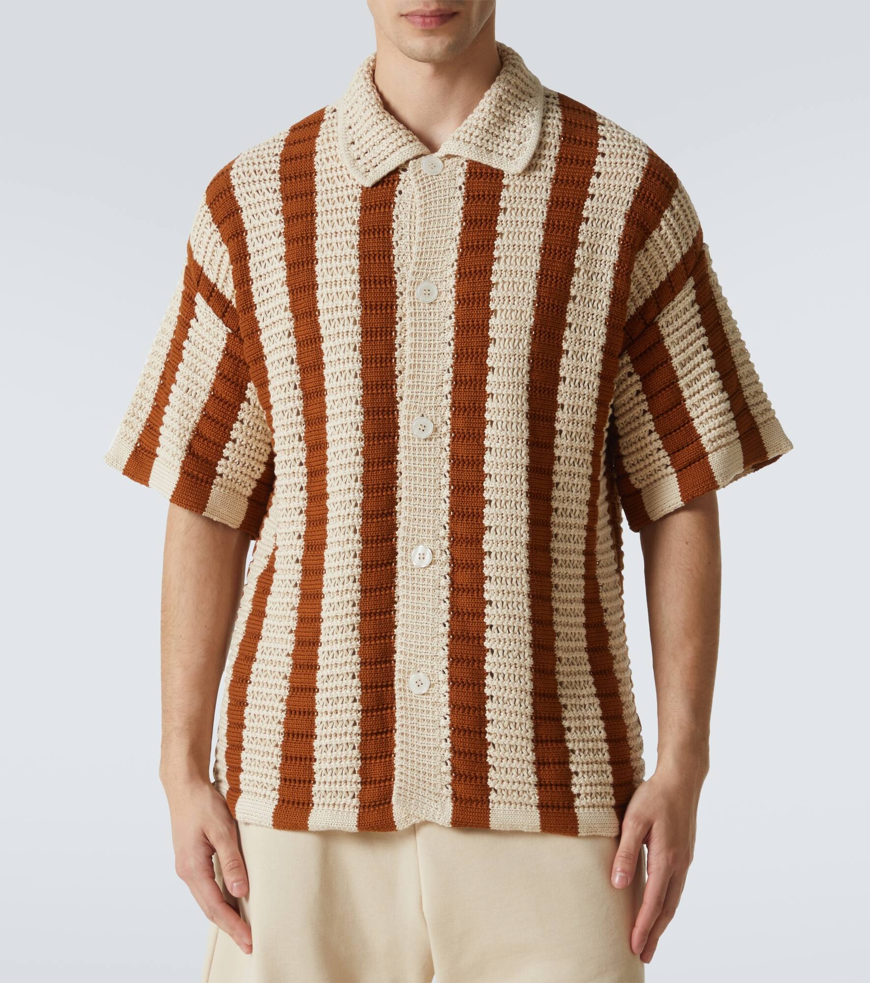 Thomas crochet cotton bowling shirt - 3