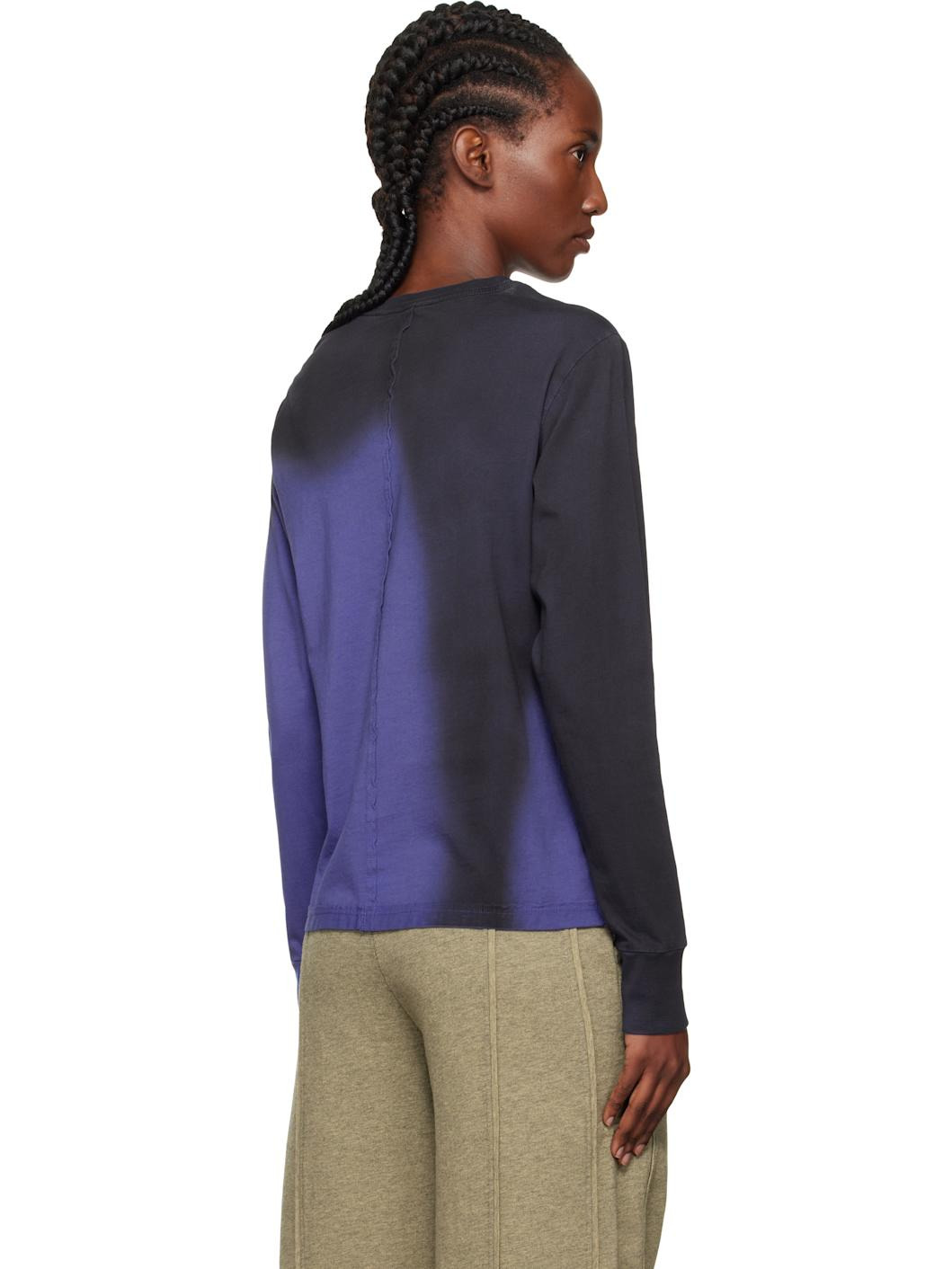 Navy Lapped Long Sleeve T-shirt - 3