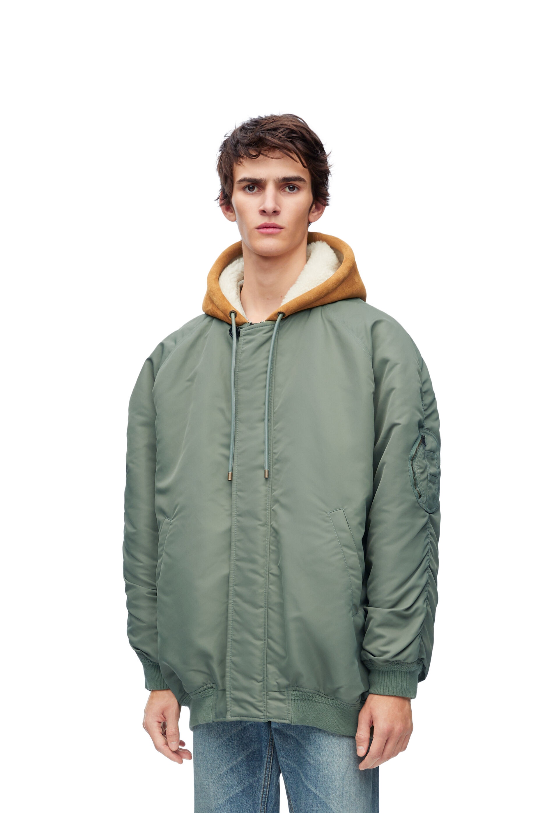 Hooded bomber jacket in nylon - 3
