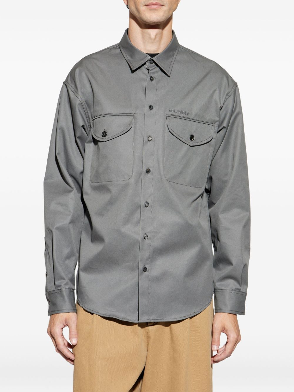 double-pocket cotton shirt - 3