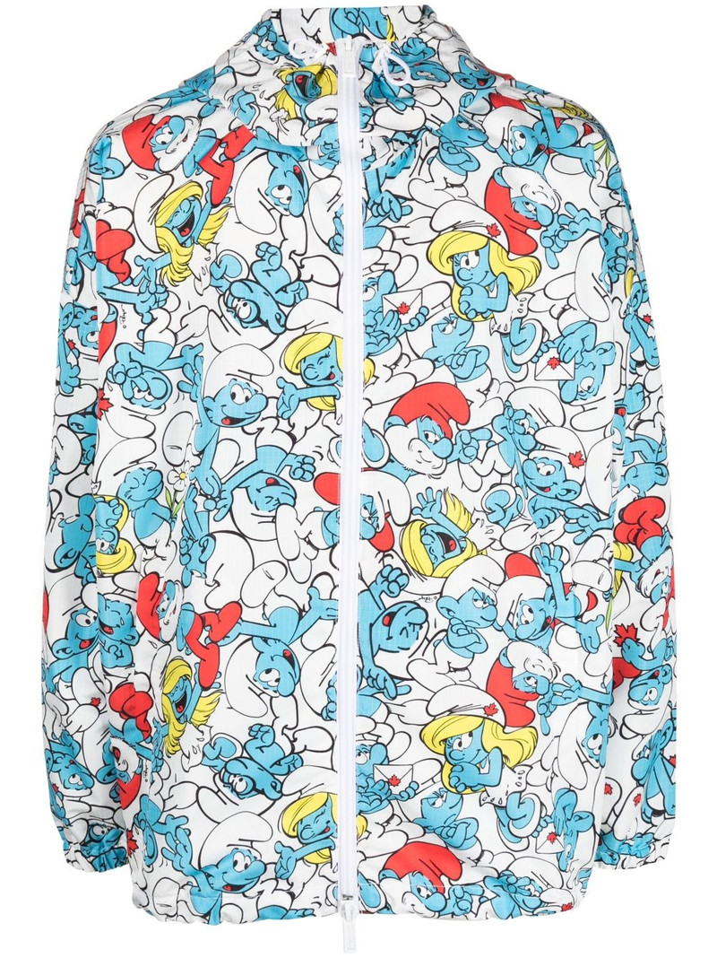 Smurf-print hooded jacket 1