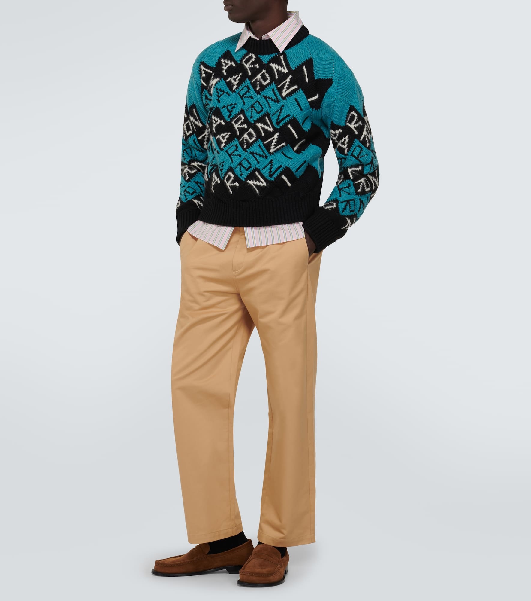 Cotton gabardine straight pants - 2