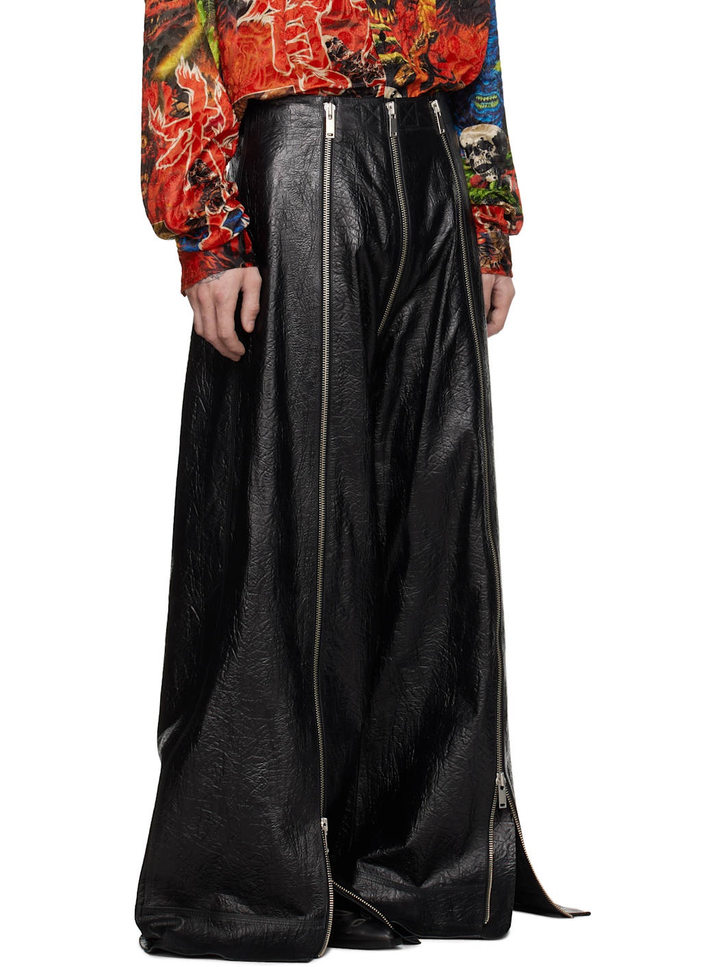 Black Flight Leather Pants - 2