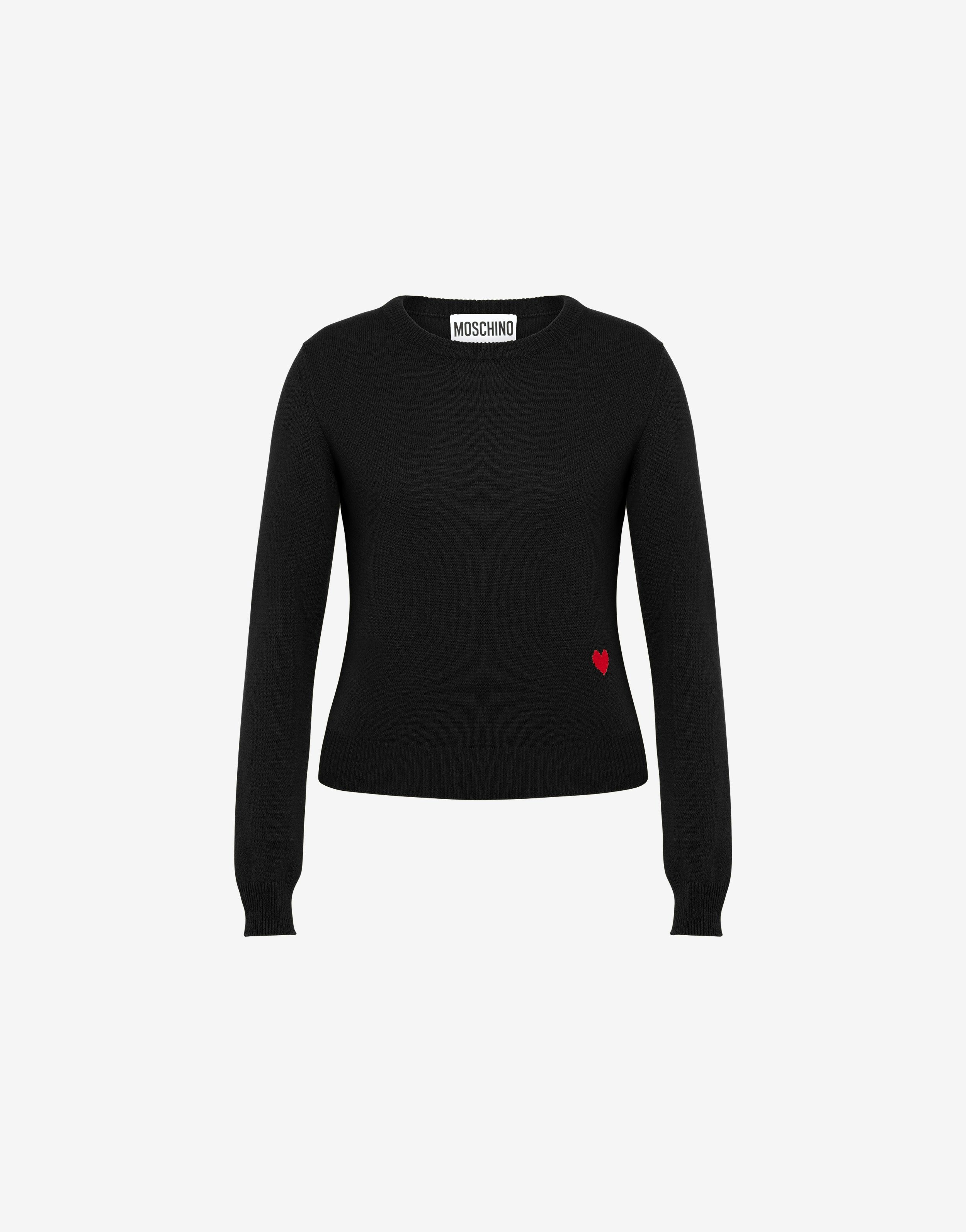 RED HEART WOOL AND CASHMERE JUMPER - 1