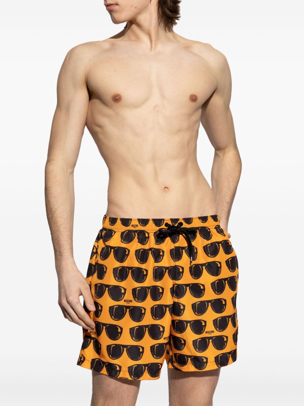glasses-pattern swim shorts - 2