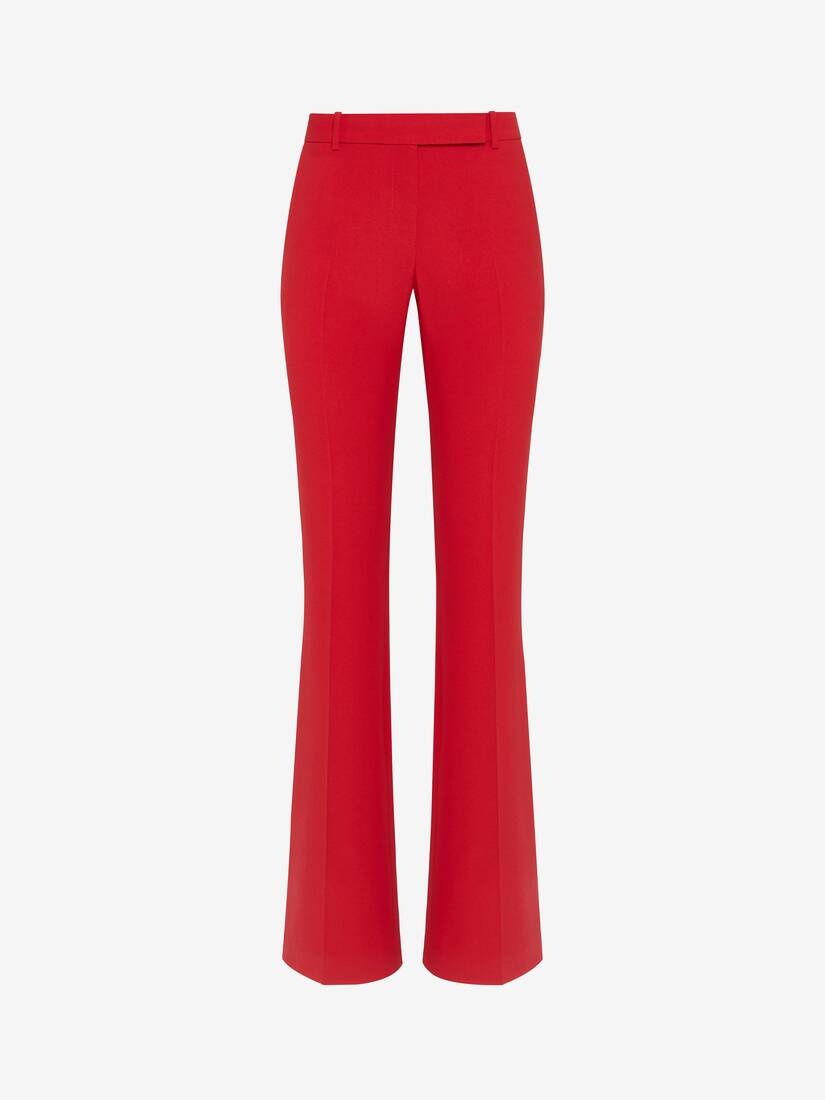 Women's Narrow Bootcut Trousers in Lust Red - 1