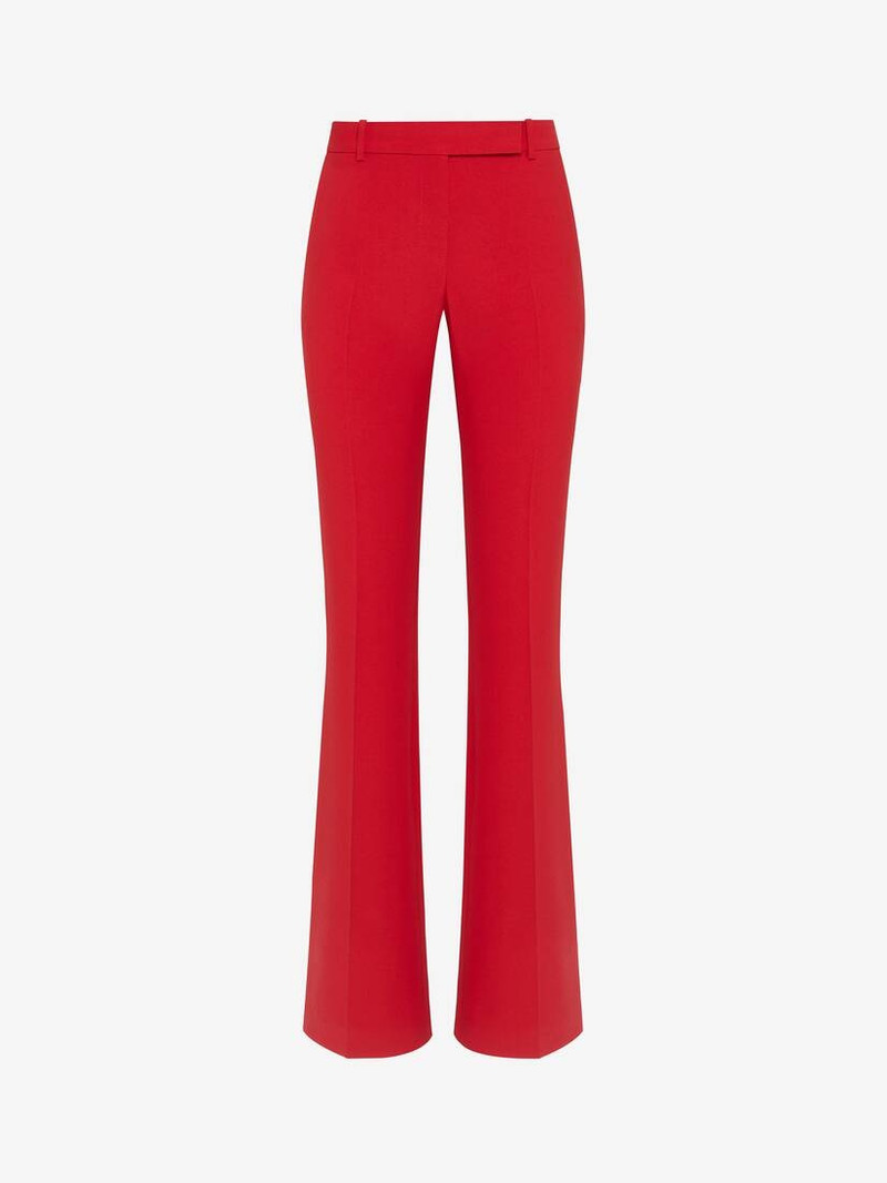 Women's Narrow Bootcut Trousers in Lust Red 1