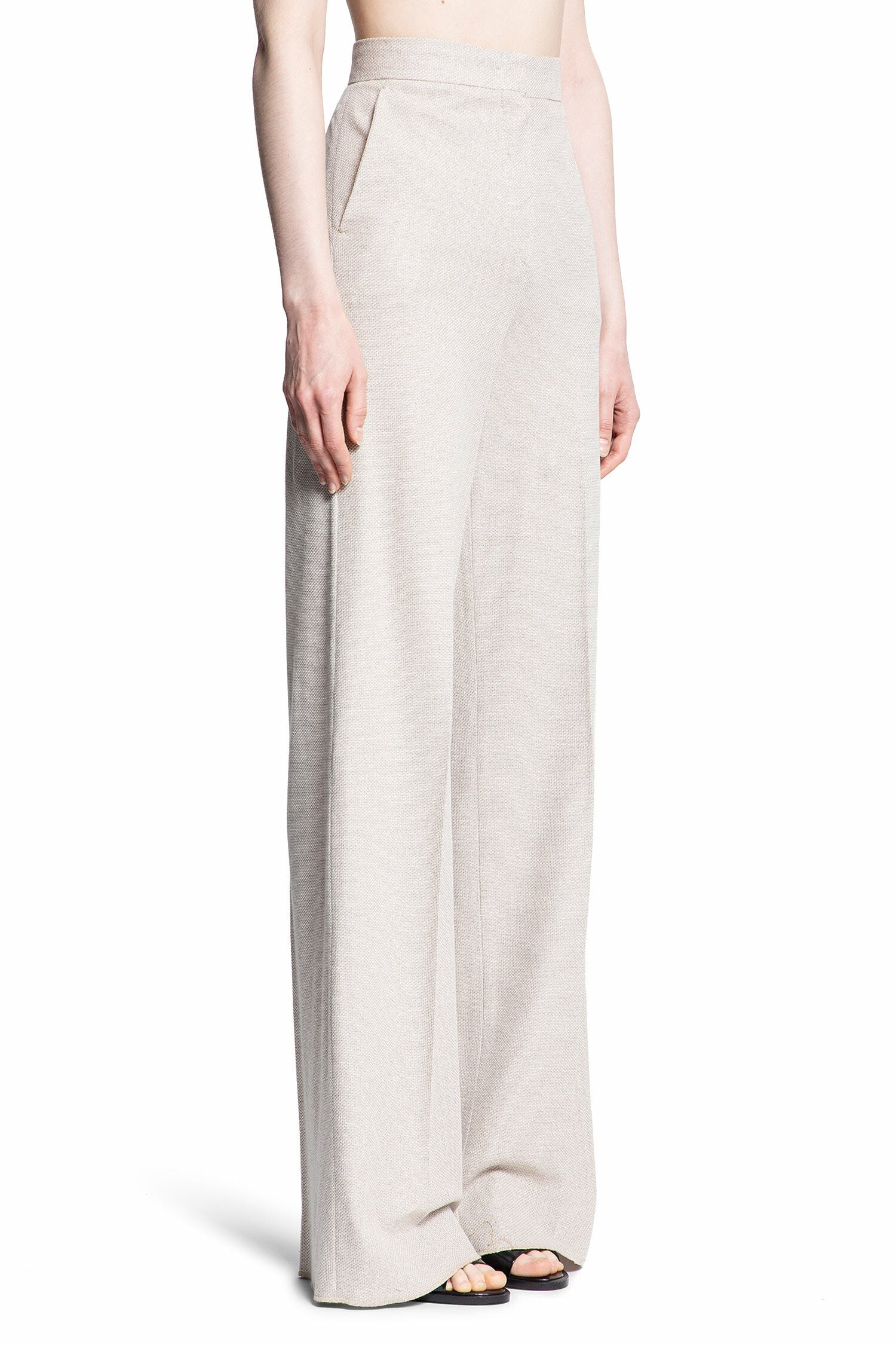 MAX MARA WOMAN BEIGE TROUSERS - 2