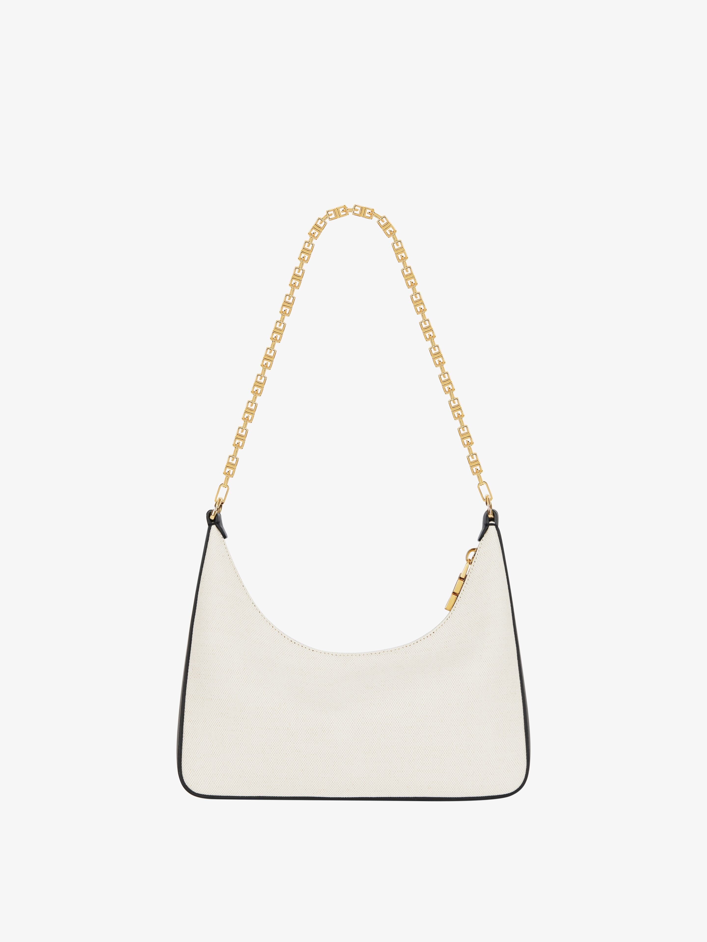 SMALL MOON CUT OUT BAG IN CANVAS WITH CHAIN - 4