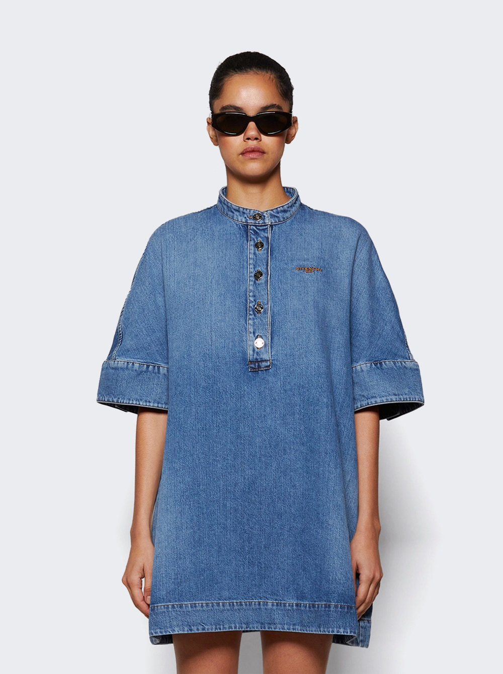 A Line Short Dress 420 Medium Blue - 2