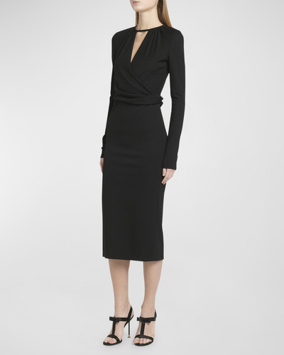 GIORGIO ARMANI Keyhole Milano Jersey Sheath Dress outlook