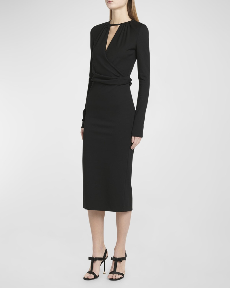 GIORGIO ARMANI Keyhole Milano Jersey Sheath Dress outlook