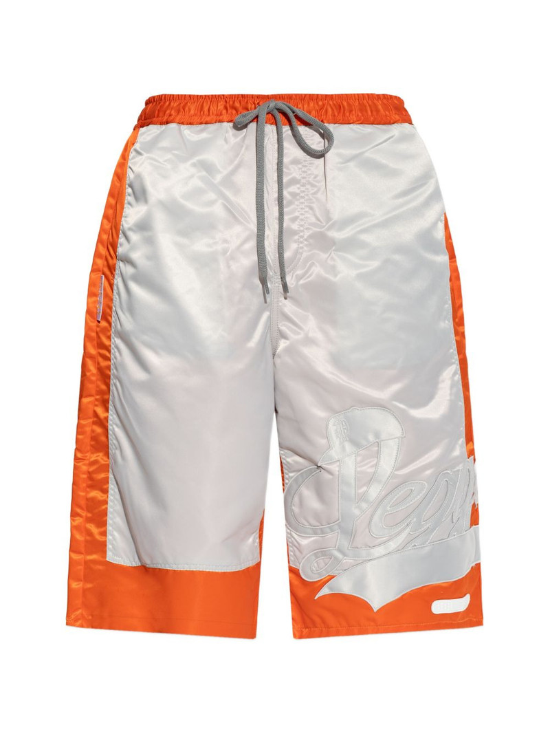 logo-embroidered colour-block shorts 1