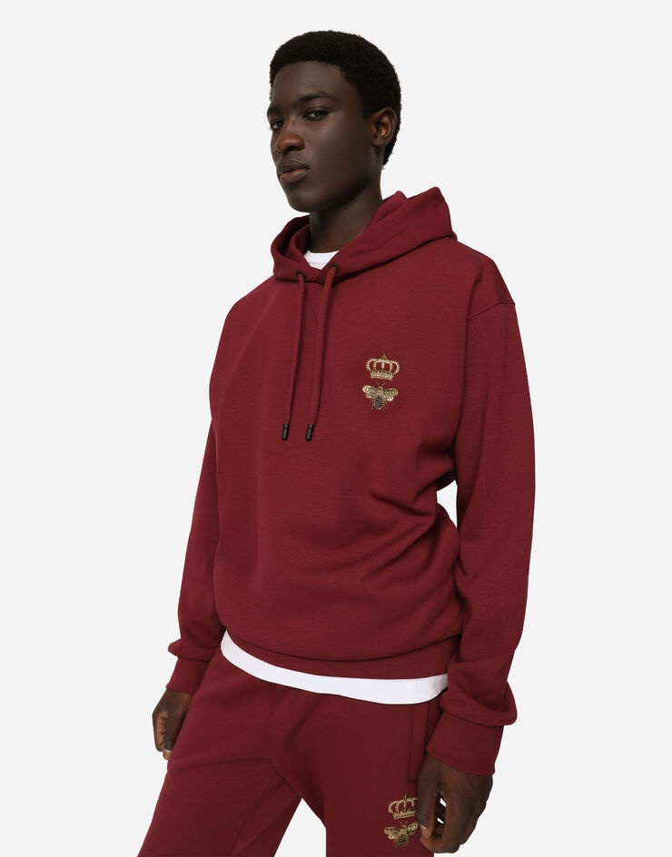 Cotton jersey hoodie with embroidery - 4
