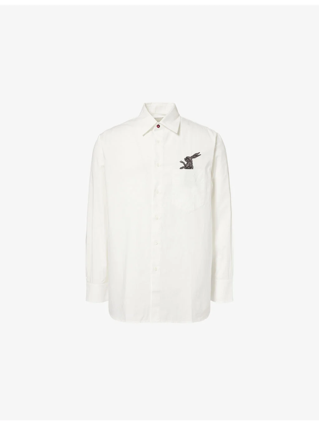 Embroidered-Rabbit Long-Sleeve Cotton Shirt - 1