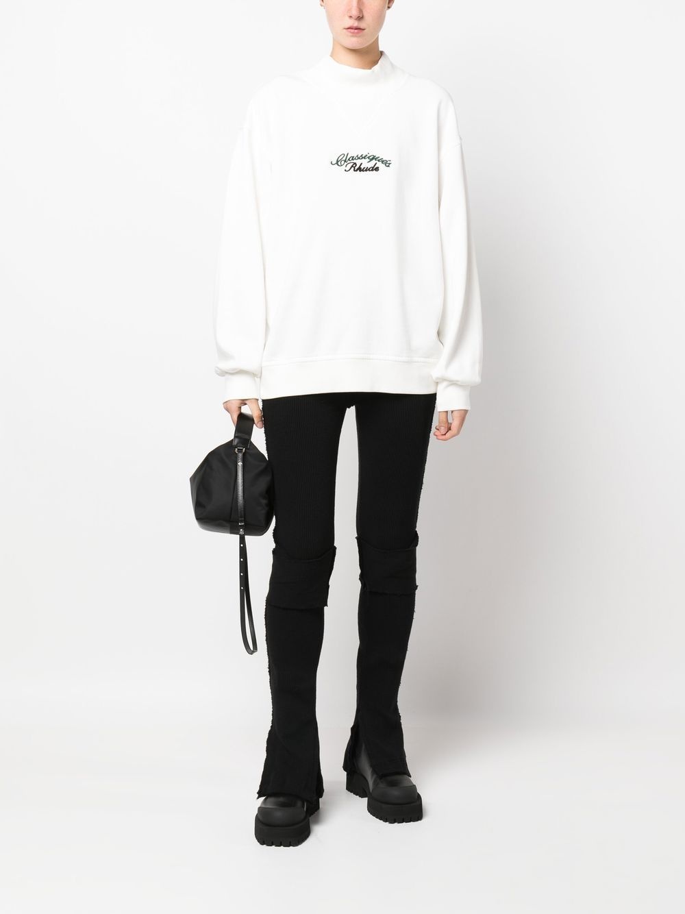 logo-embroidered cotton sweatshirt - 2