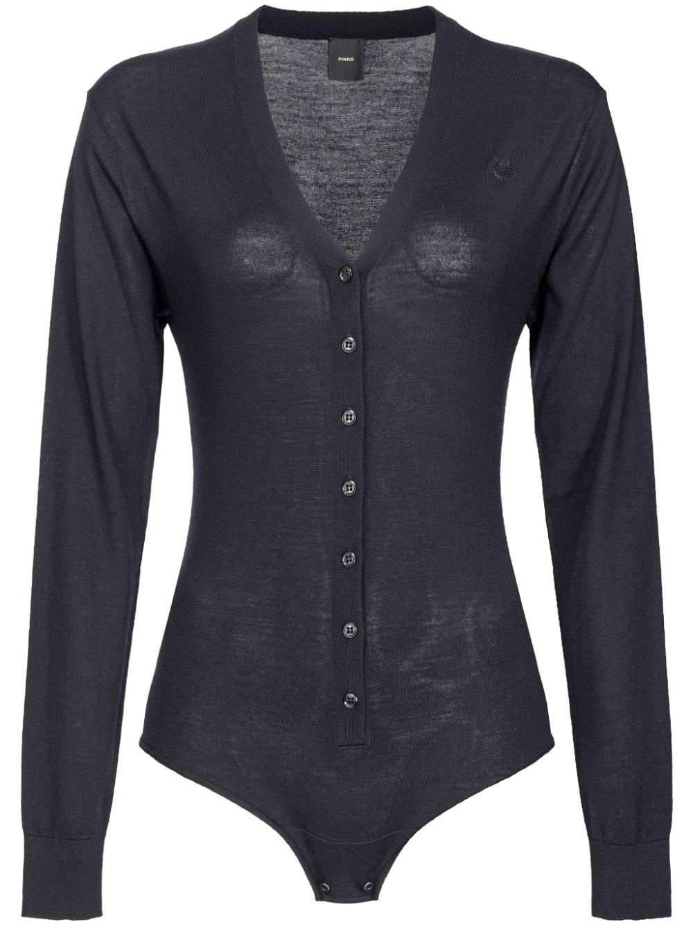 Collarino V-neck wool bodysuit - 1