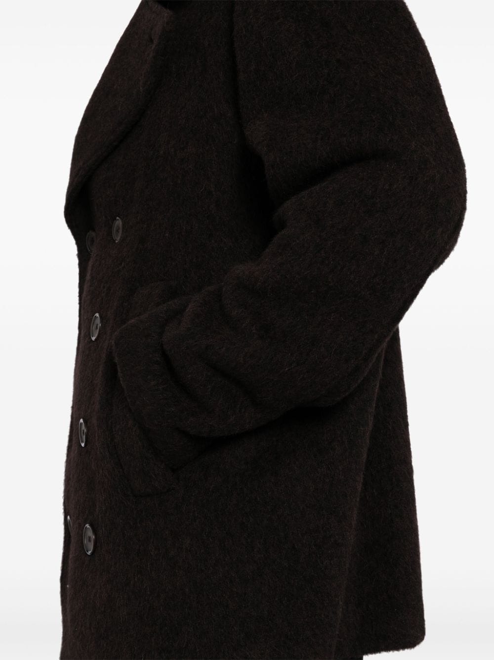 double-breasted melange coat - 5