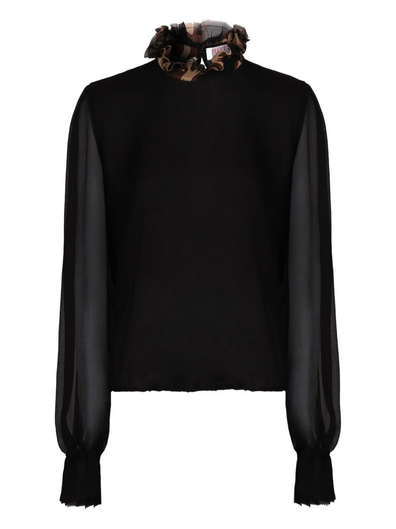 ruffled balloon-sleeve blouse 1