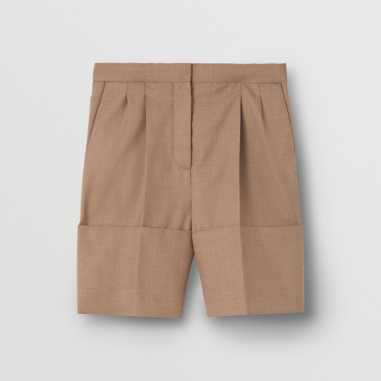 Cuff Detail Wool Tailored Shorts - 1