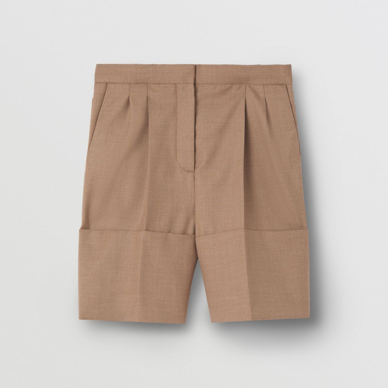 Cuff Detail Wool Tailored Shorts 1