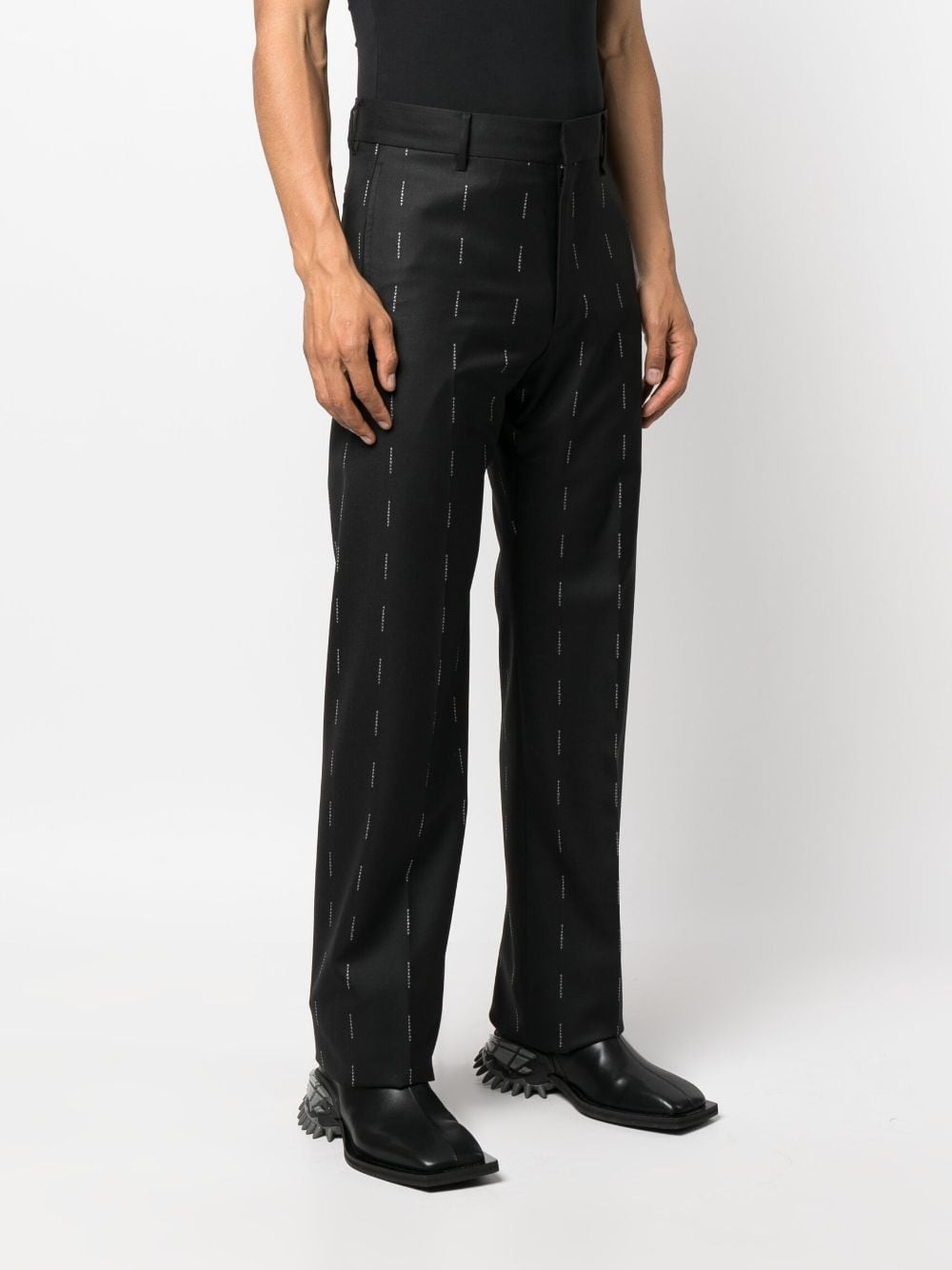logo-print straight-leg trousers - 3