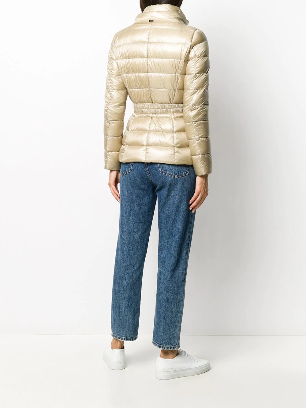 belted faux-fur trim jacket - 6