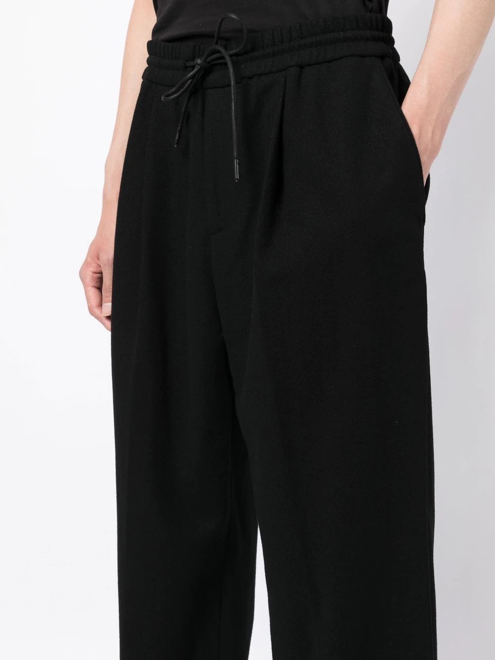 wide-leg elasticated-waist trousers - 5