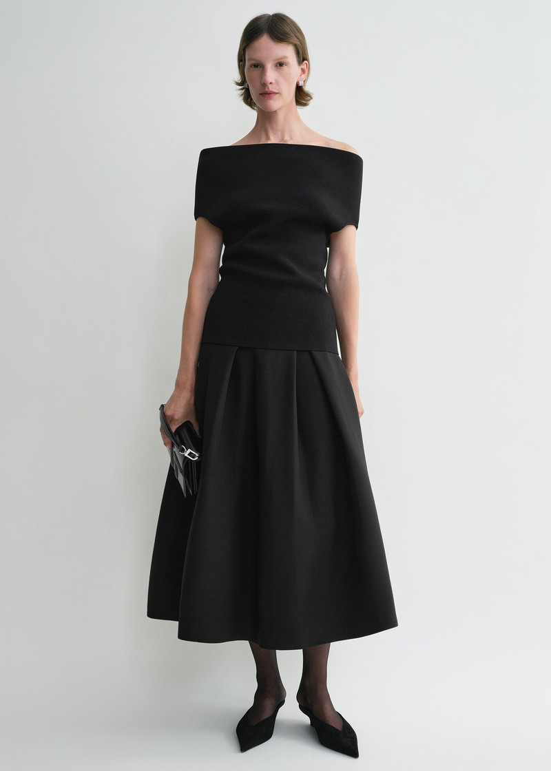 TOTEME Double-knit top black outlook