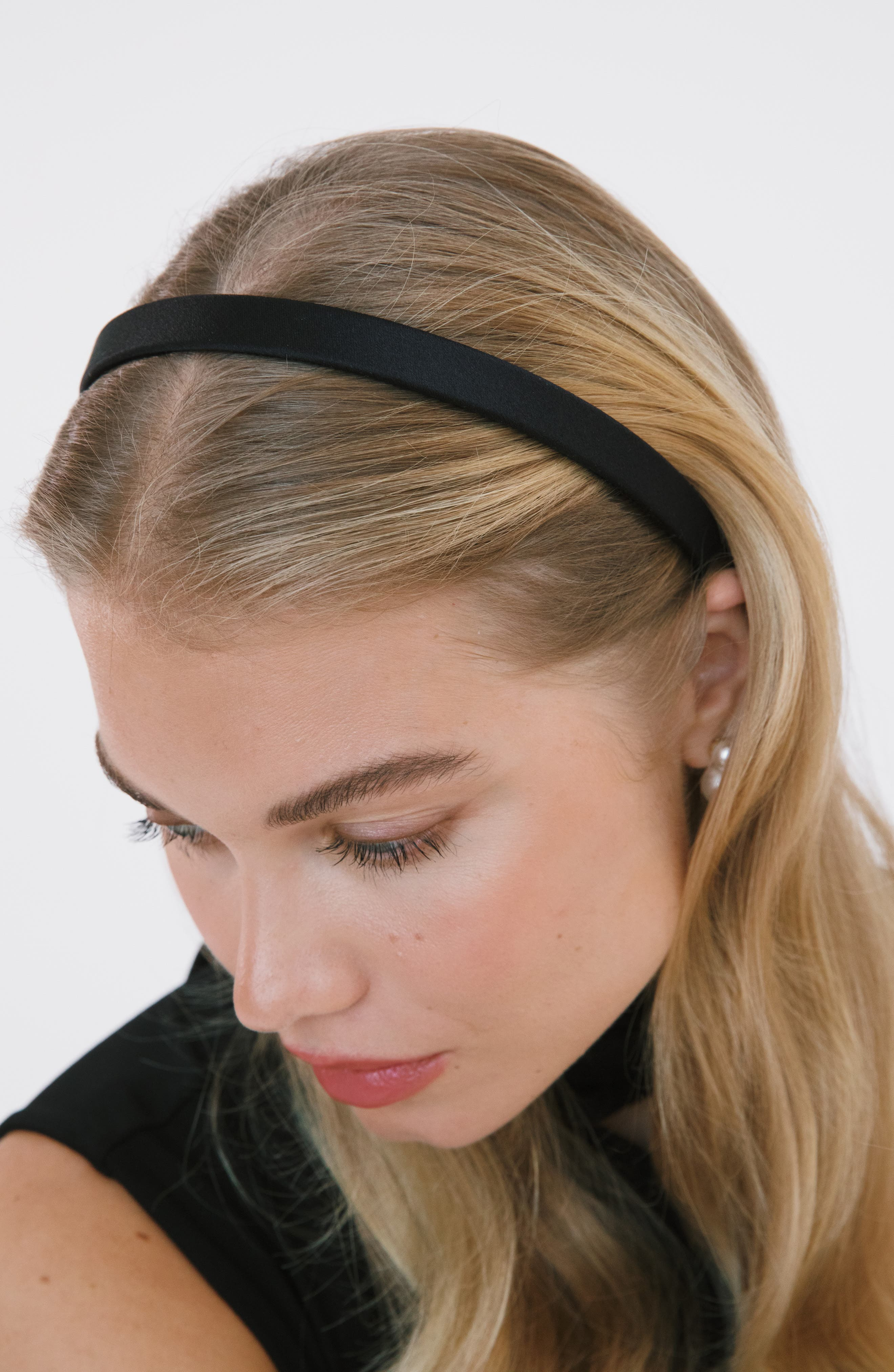 Jennifer Behr Lucy Satin Headband in Black at Nordstrom - 2