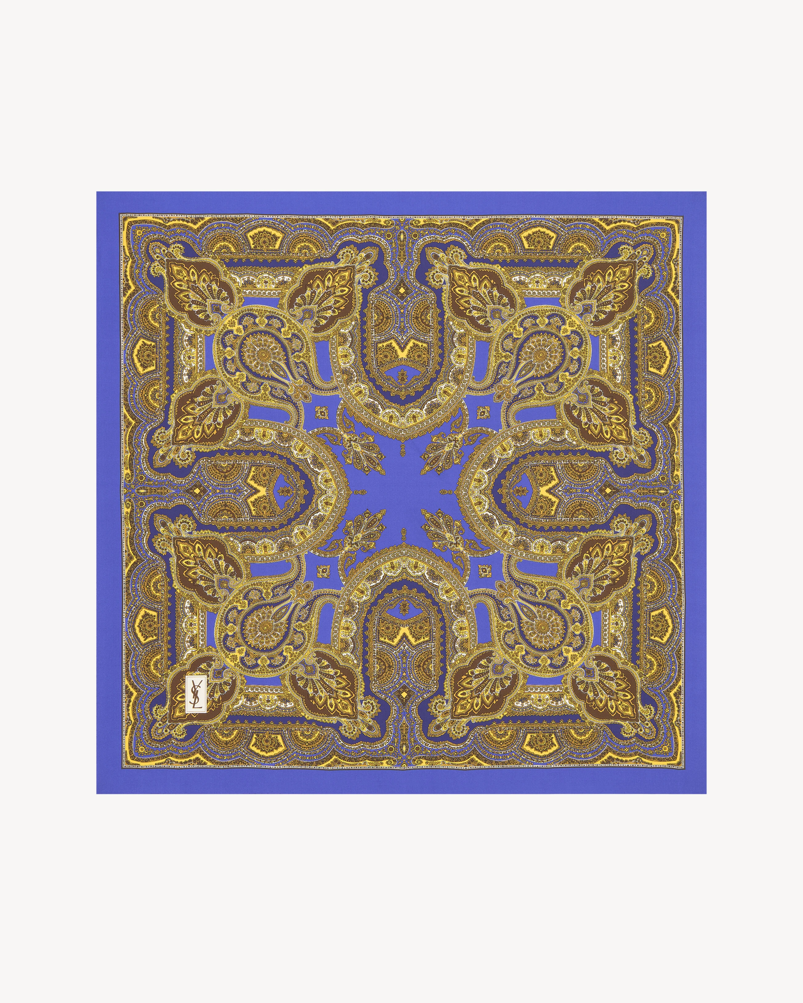 SQUARE SCARF IN PAISLEY SILK TWILL - 1