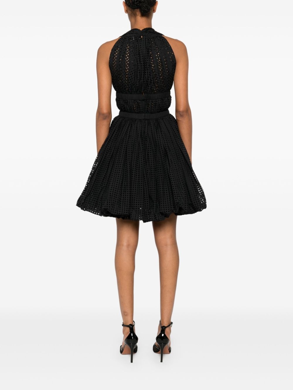 perforated mini dress - 4