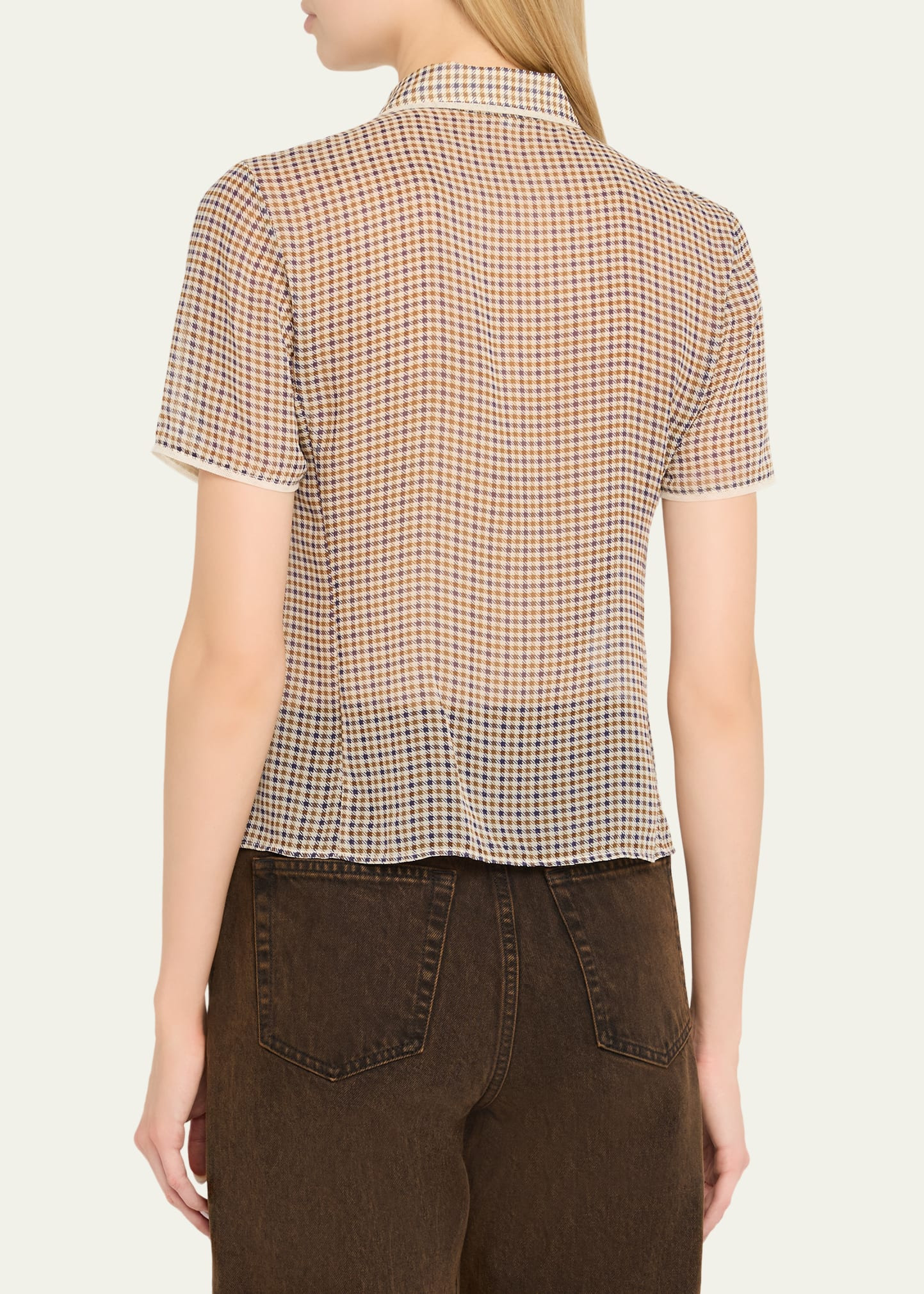 The Houndstooth Silk Blouse - 3