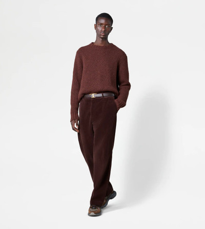 Tod's ROUND NECK JUMPER SILK BLEND - BROWN outlook