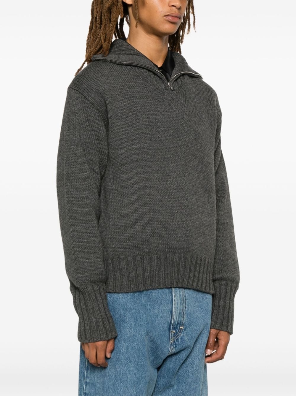 wool half-zip sweater - 3