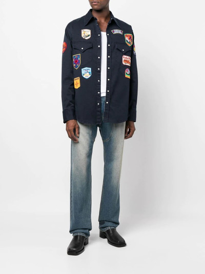 DSQUARED2 logo-patches stretch-cotton shirt outlook