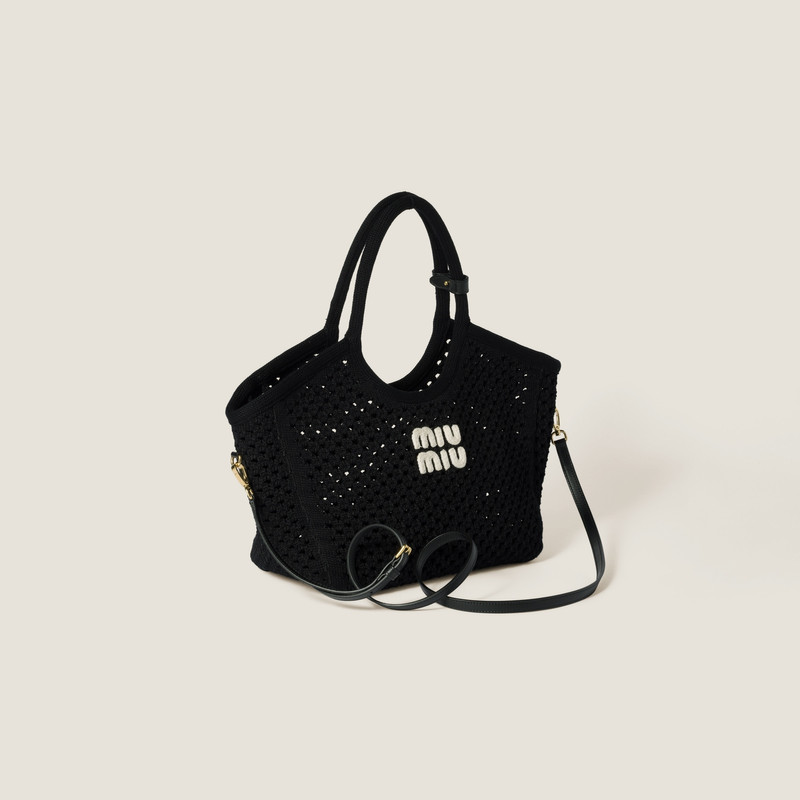 Miu Miu IVY cotton mesh tote bag outlook