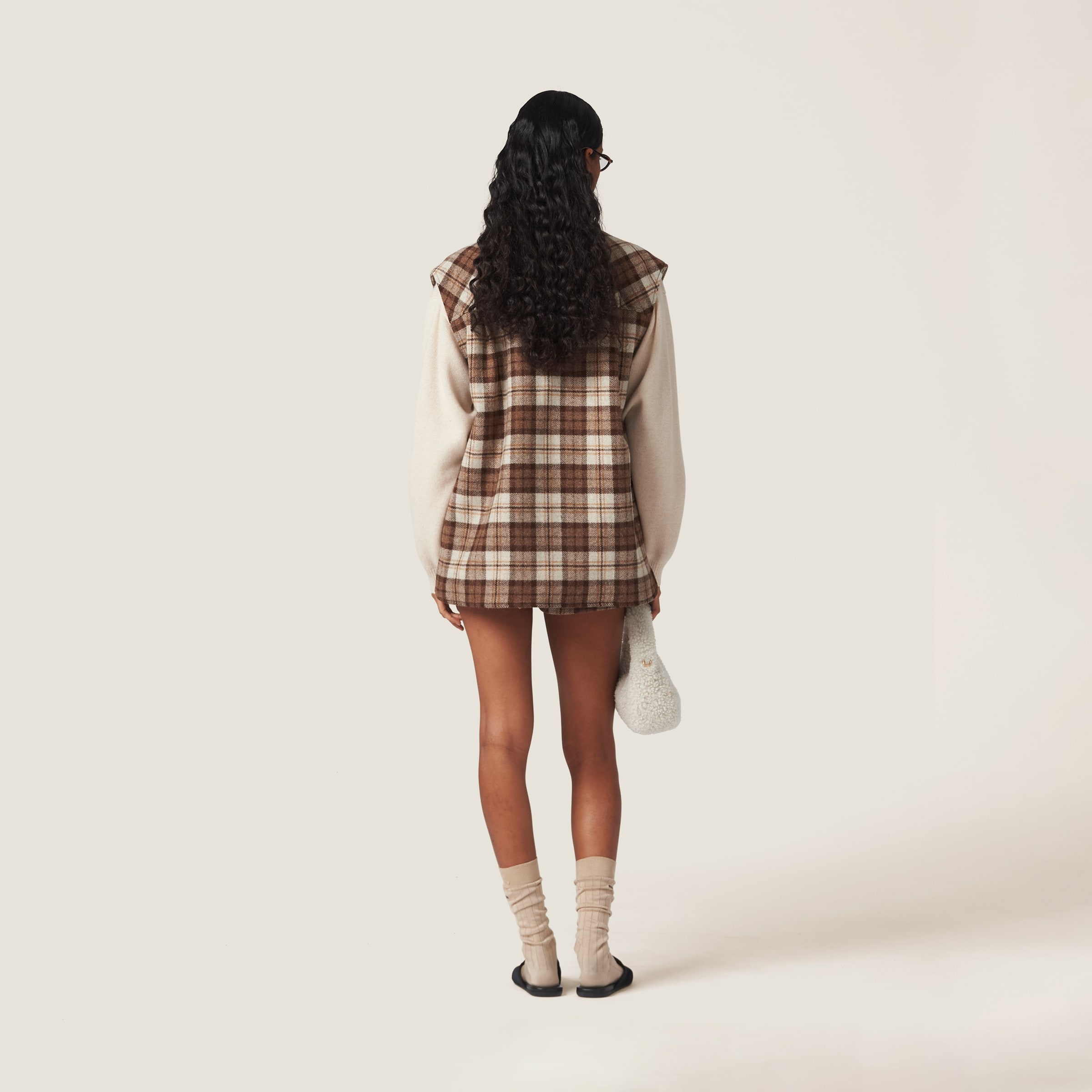 Check blouson vest - 3