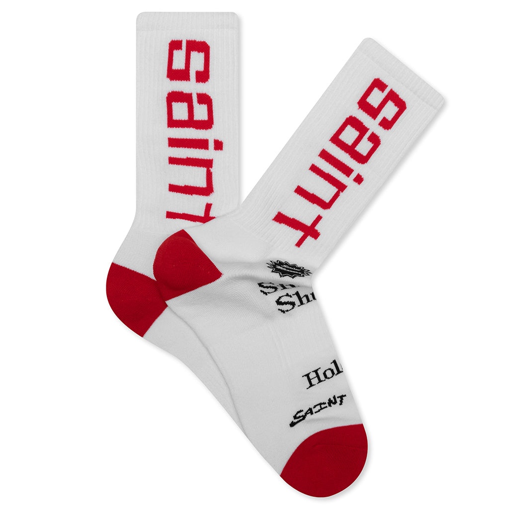国内発送☆Saint Mxxxxxx☆SOCKS/SIT DOWN/WHITE Saint Michael Sit Down Socks in White – Oneness Boutique