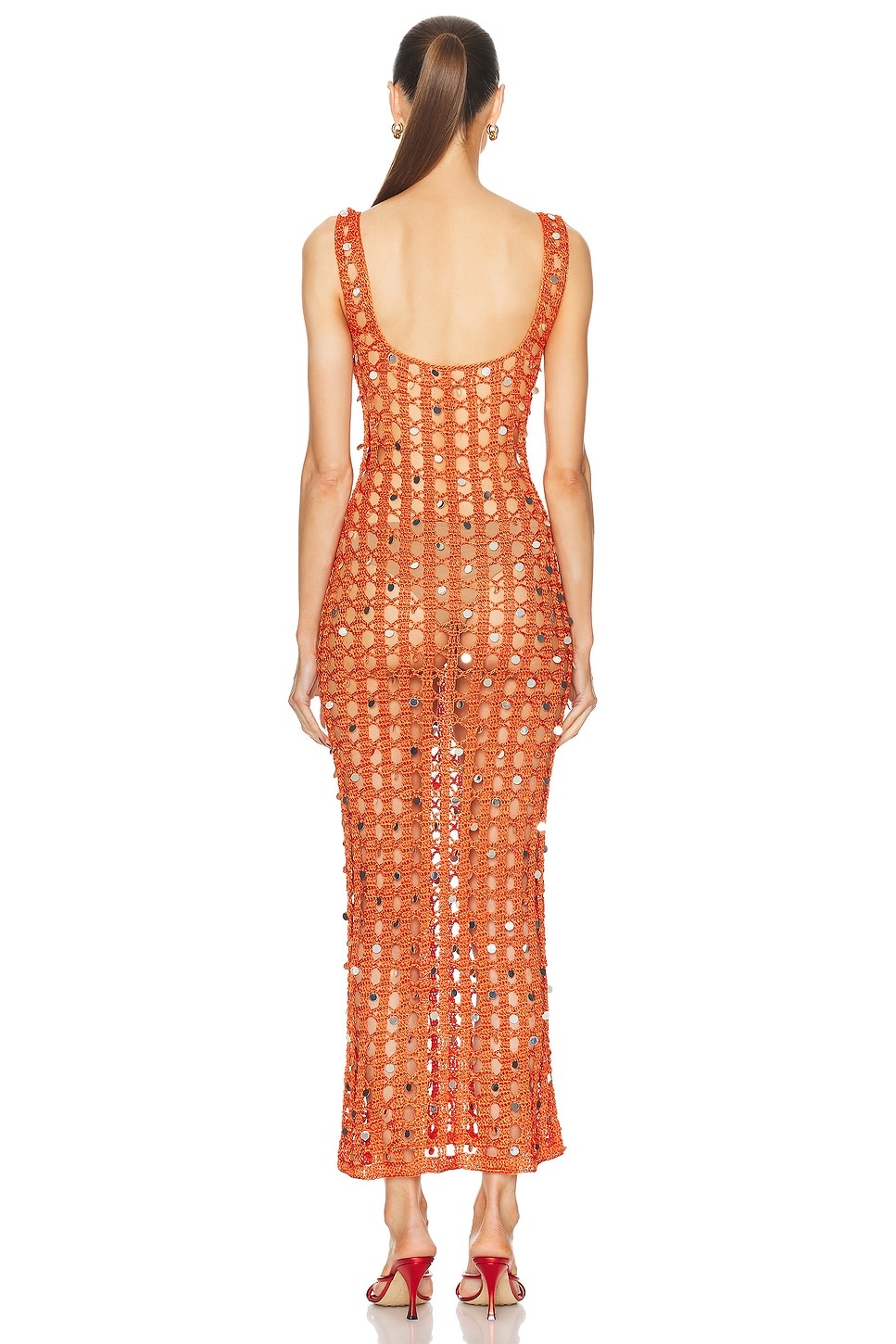 Square Neck Crochet Dress - 3