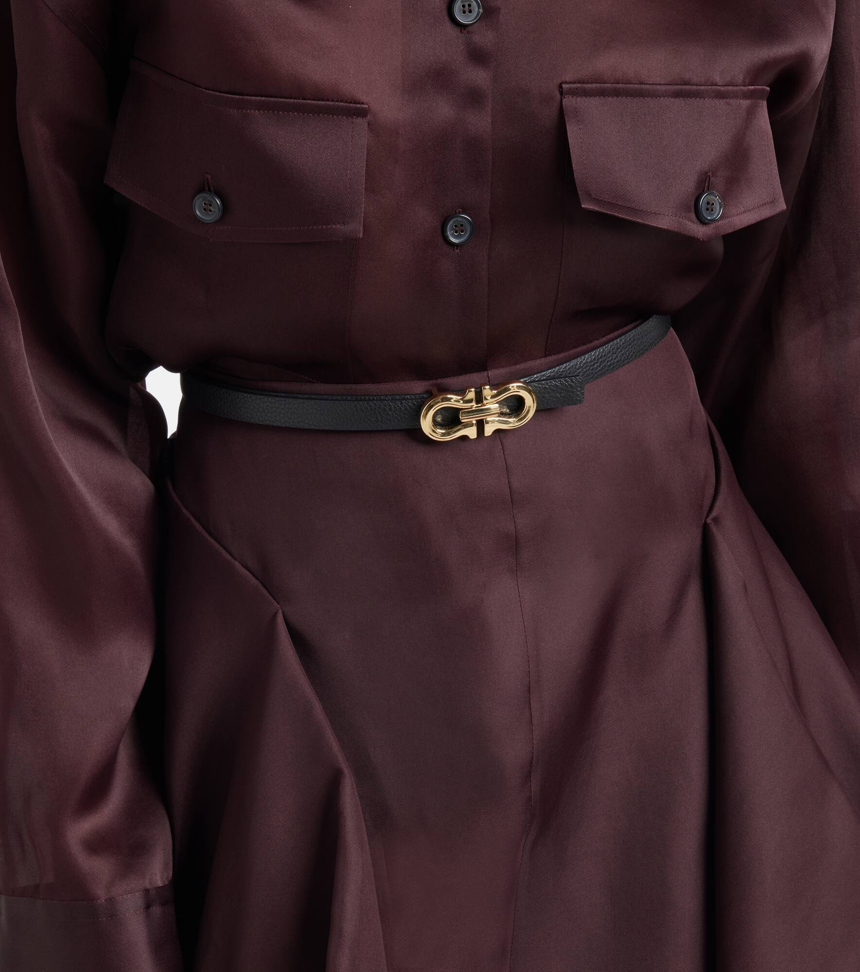 Gancini reversible leather belt - 4