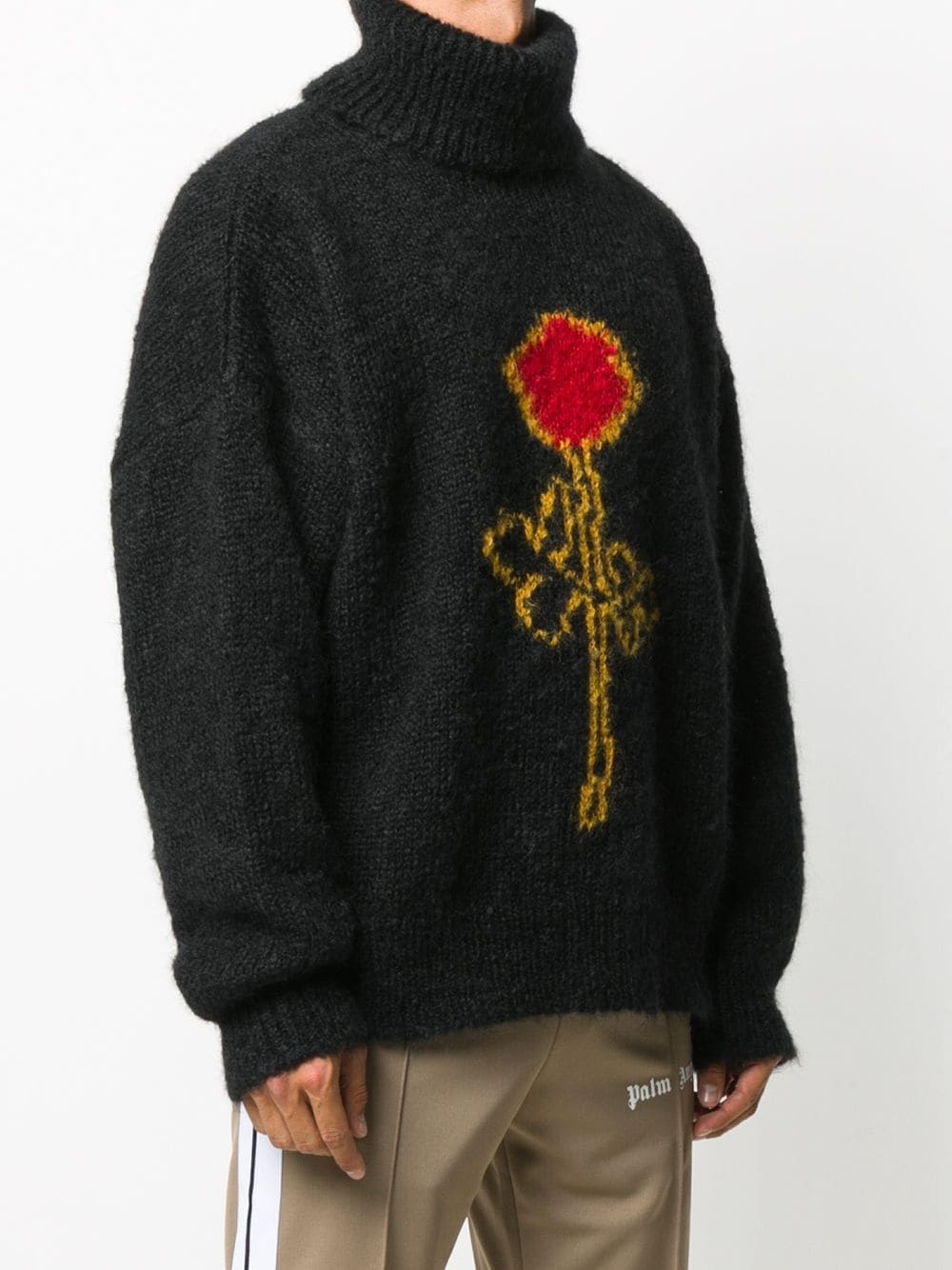 single rose turtleneck jumper - 3