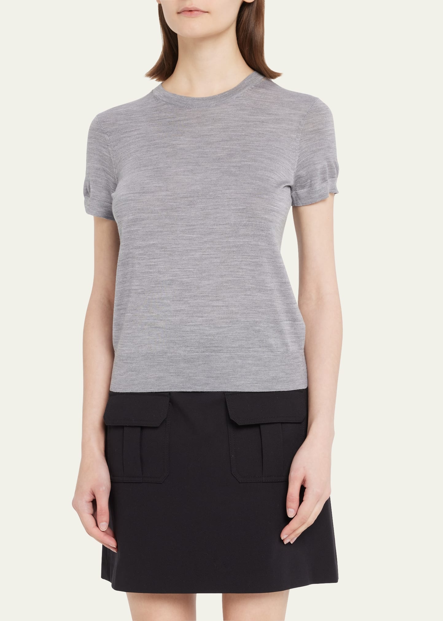 Basic Regal Wool Short-Sleeve Tee - 4