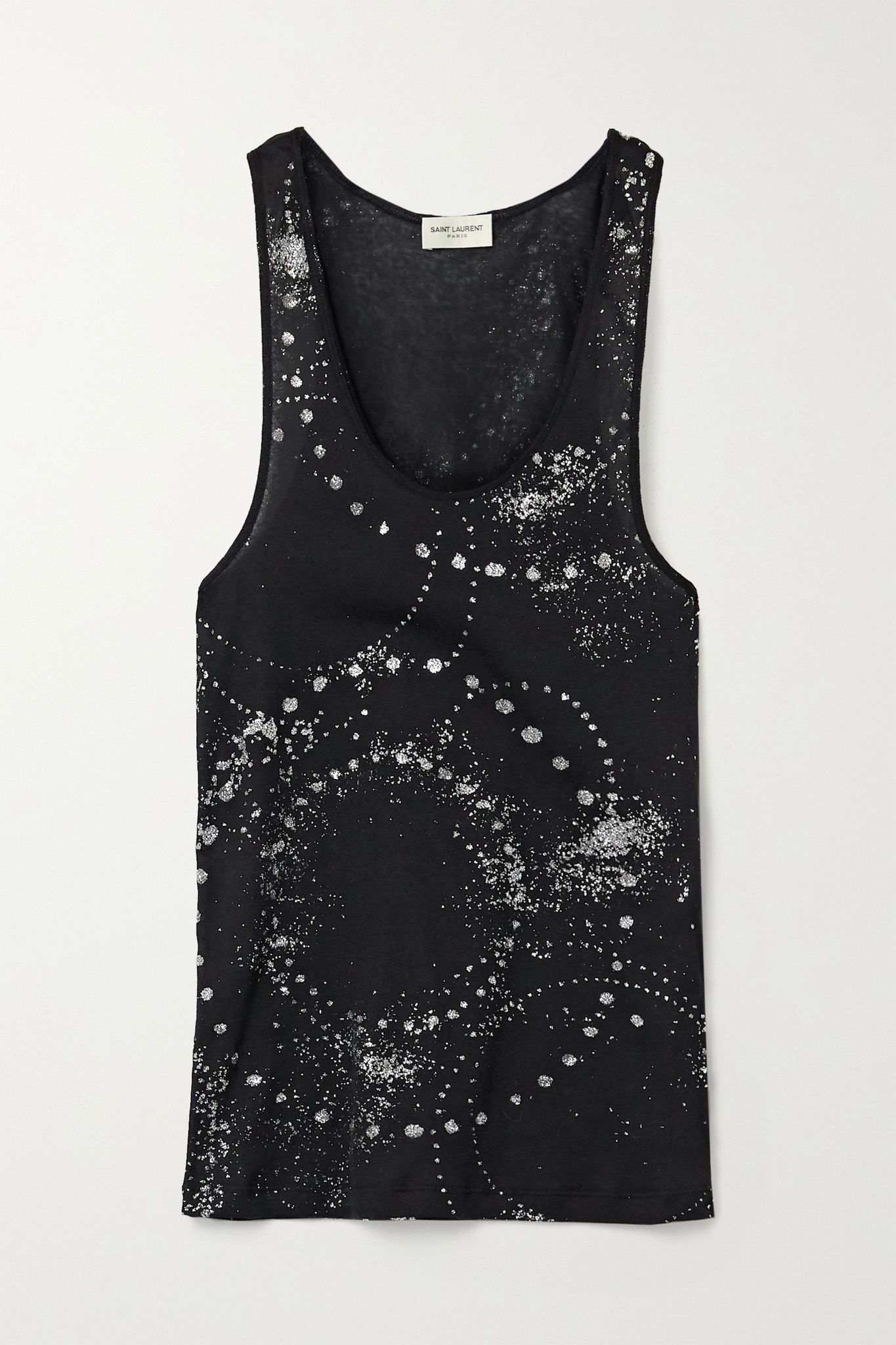 Glittered cotton-jersey tank - 1