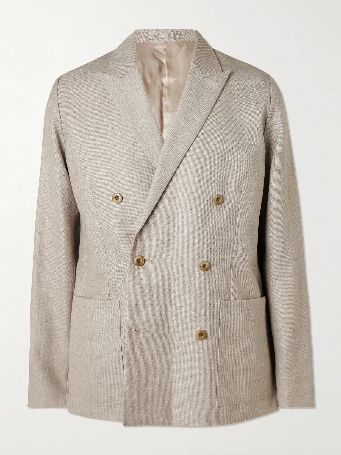 Jordin 10027 Double-Breasted Linen and Wool-Blend Suit Jacket - 1