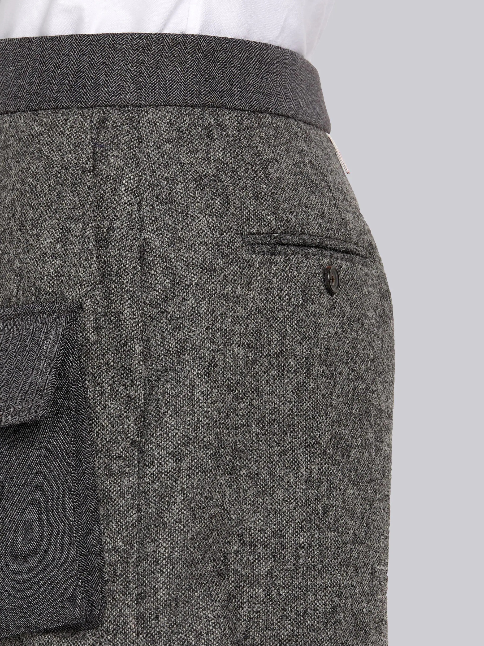 Silver Shetland Wool Front Pocket Norfolk Short - 5